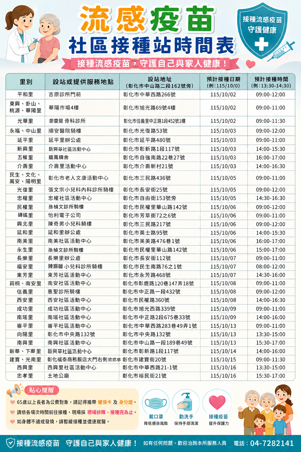 【業務宣導】115年流感疫苗資訊宣傳圖片